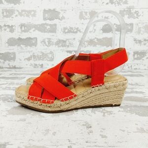 New ME TOO Elastic Strappy Heeled Espadrille In Mandrarina Elastic O464